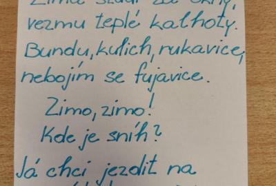 Umíme básničku, tak si zima snad ještě dá říct :).